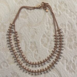 NEW Lucky Brand Rose Gold and Silver Beaded Necklace